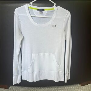 Under Armour White Fitted Hoodie Sweatshirt